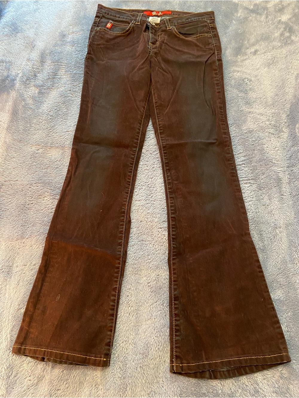 SUPER SEXY Guess Brown Velvet Distressed Jeans with Black Base Color
